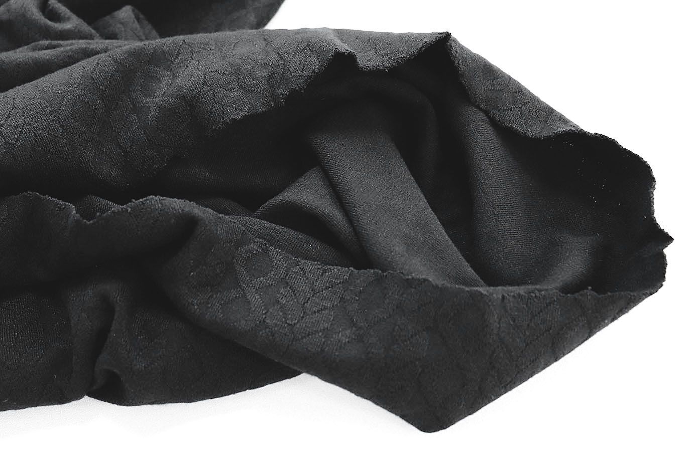 Трикотаж "Косичка" жаккард/черный VT-11691/D#1/C#4