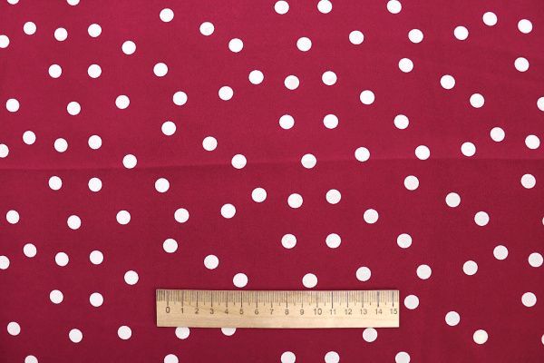 Сатин "Армани" принт/горох белый на красном 3999-PY/D#1/C#6