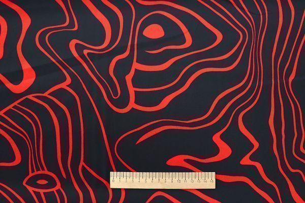 Сатин "Армани" принт/красно-черный 3712-PY/D#4/C#1