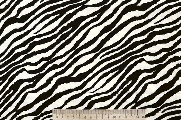Штапель принт/зебра молочно-черная 4203-PY/D#67/C#1
