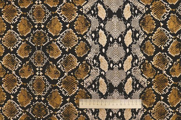 Штапель принт/змея желто-бежевая 3858-PY/D#25/C#3