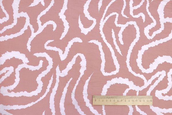 Лен БОХО принт/бело-персиковый 3857-PY/D#5/C#1