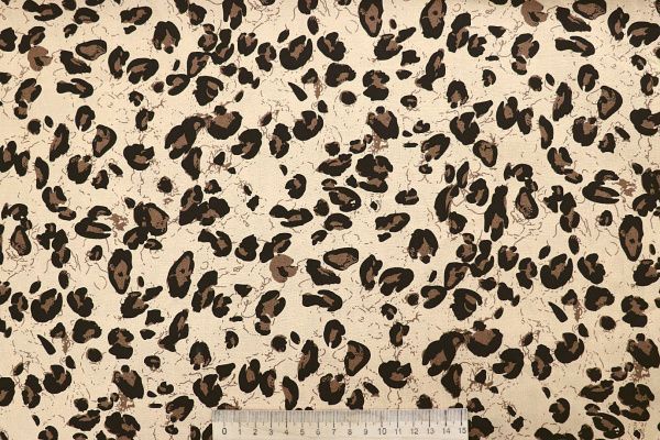 Штапель принт/коричневый на арахисовом 4203-PY/D#12/C#1