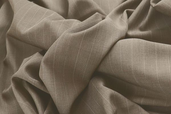 Костюмная ткань/полоска белая на серо-коричневом 4168-PY/C#10