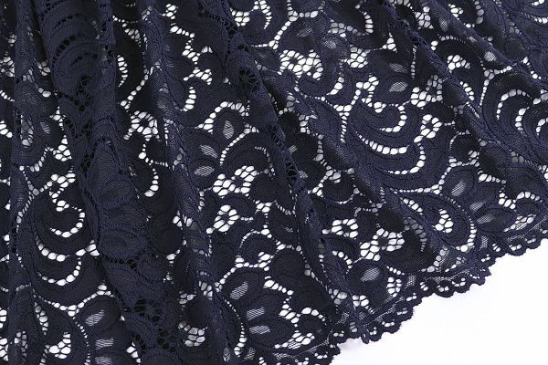 Гипюр стрейч/темно-синий 50072/C8