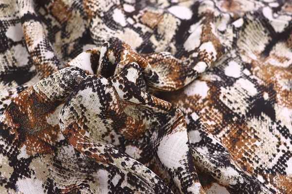 Лен TENCEL принт/черно-коричневый на бежевом 3846-PY/D#5/C#1