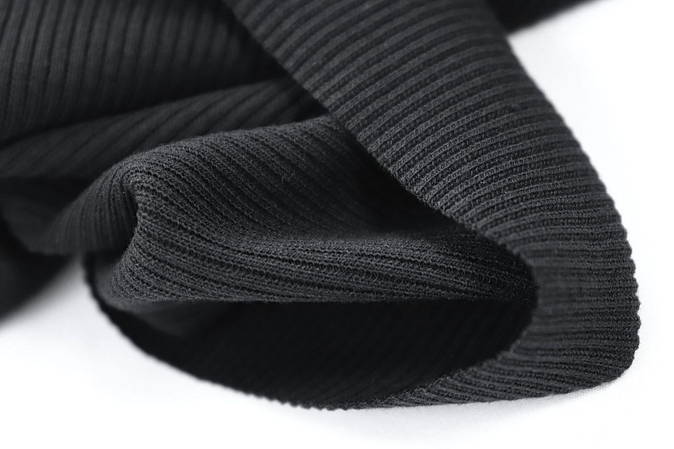 Трикотаж "Рибана"/черный 3509-PY/D#2*2RIB/C#Black