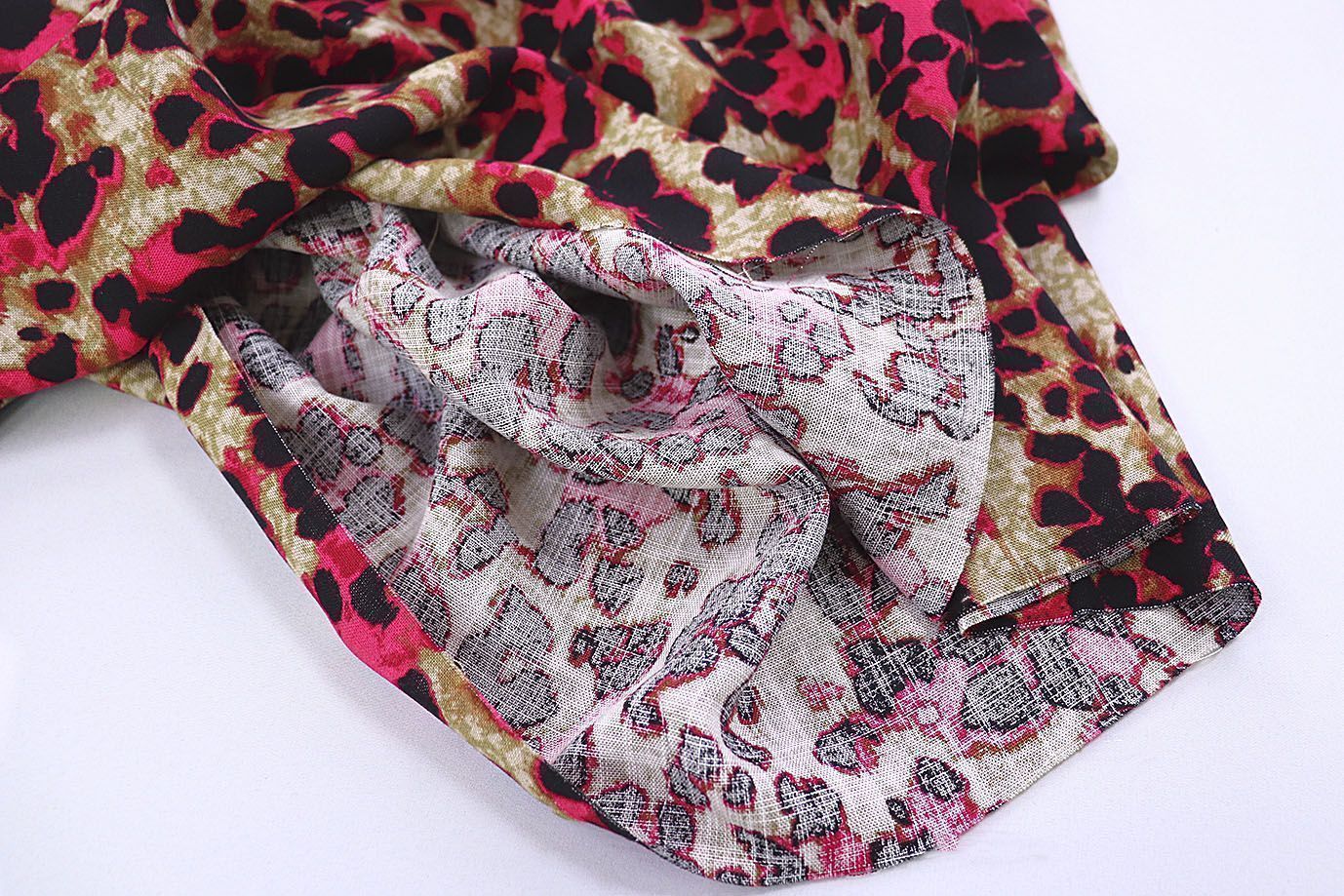 Лен TENCEL принт/черно-малиновый на бежевом 3846-PY/D#6/C#3