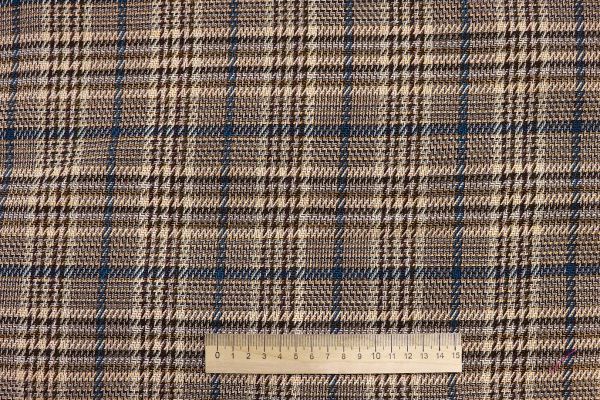 Костюмная ткань жаккард/синий на Коричневом 3321-22-PY/D#8/C#1