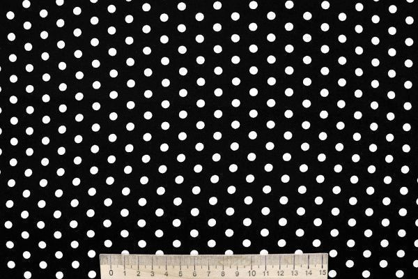 Штапель принт/горох белый на черном 4203-PY/D#106/C#33