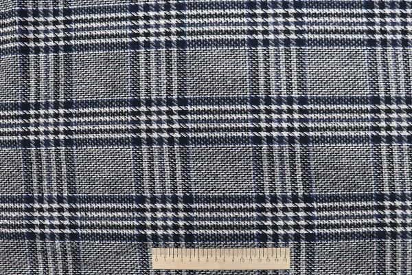 Пальтовая ткань принт/клетка серо-синяя AP211001088/D#743-8197B/C#3