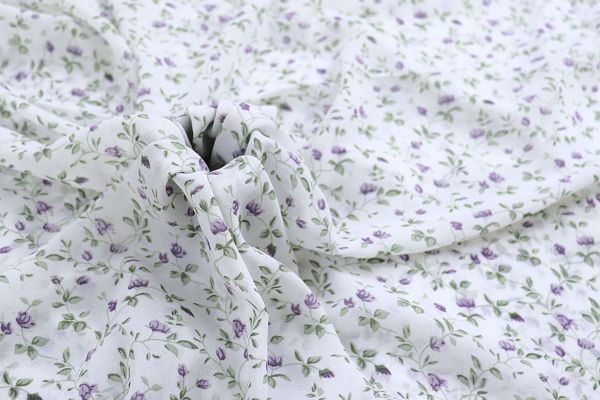 Шифон принт/цветы сиреневые на молочном 4241-PY/D#12/C#2