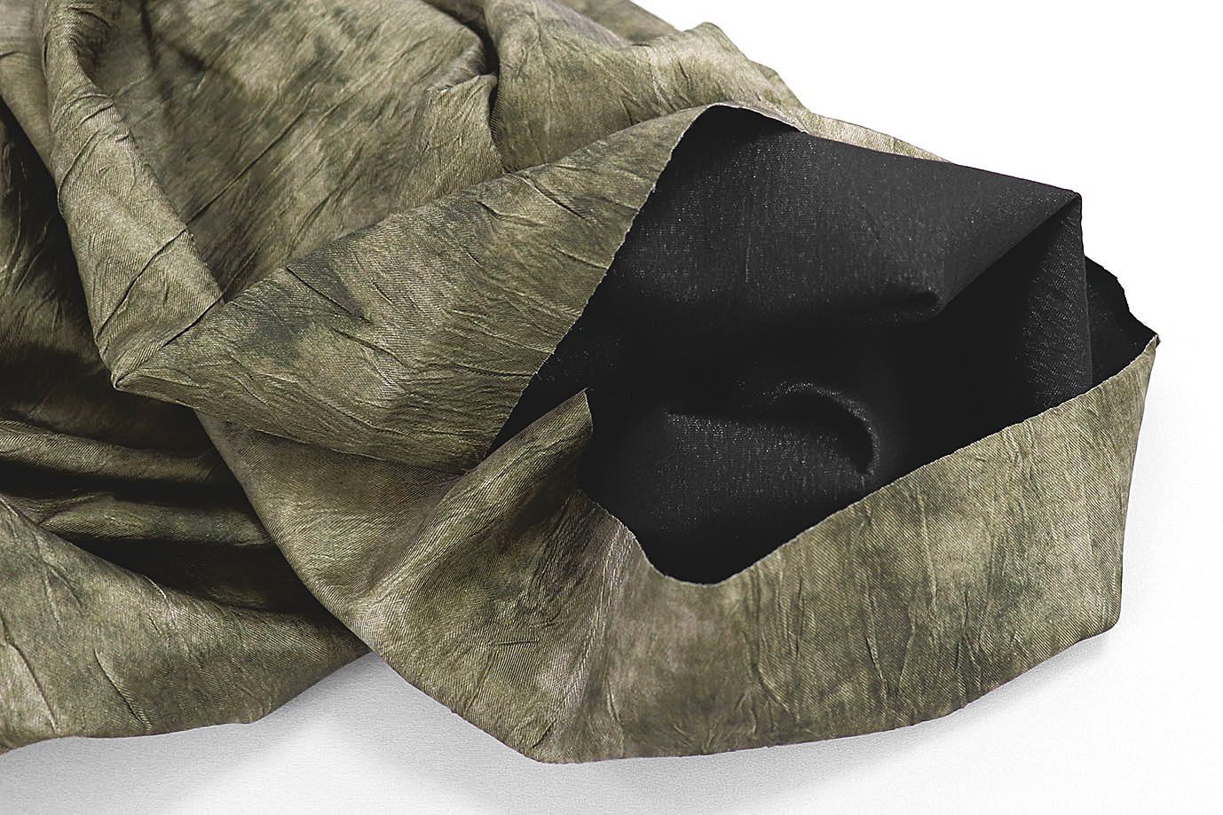 Сатин креш двуцветный/зелено-черный 3780-PY/D#1/C#3