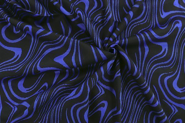 Трикотаж жаккард принт/черно-синий 3579-PY/D#16/C#4