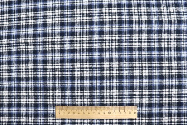 Рубашечная ткань принт/клетка бело-синяя 4015-PY/D#5233D