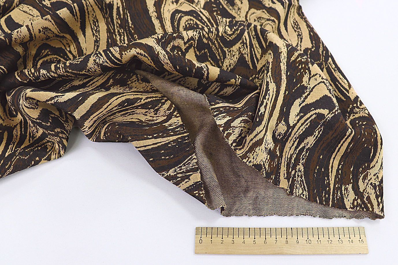 Трикотаж жаккард принт/желто-коричневый 3579-PY/D#11/C#1