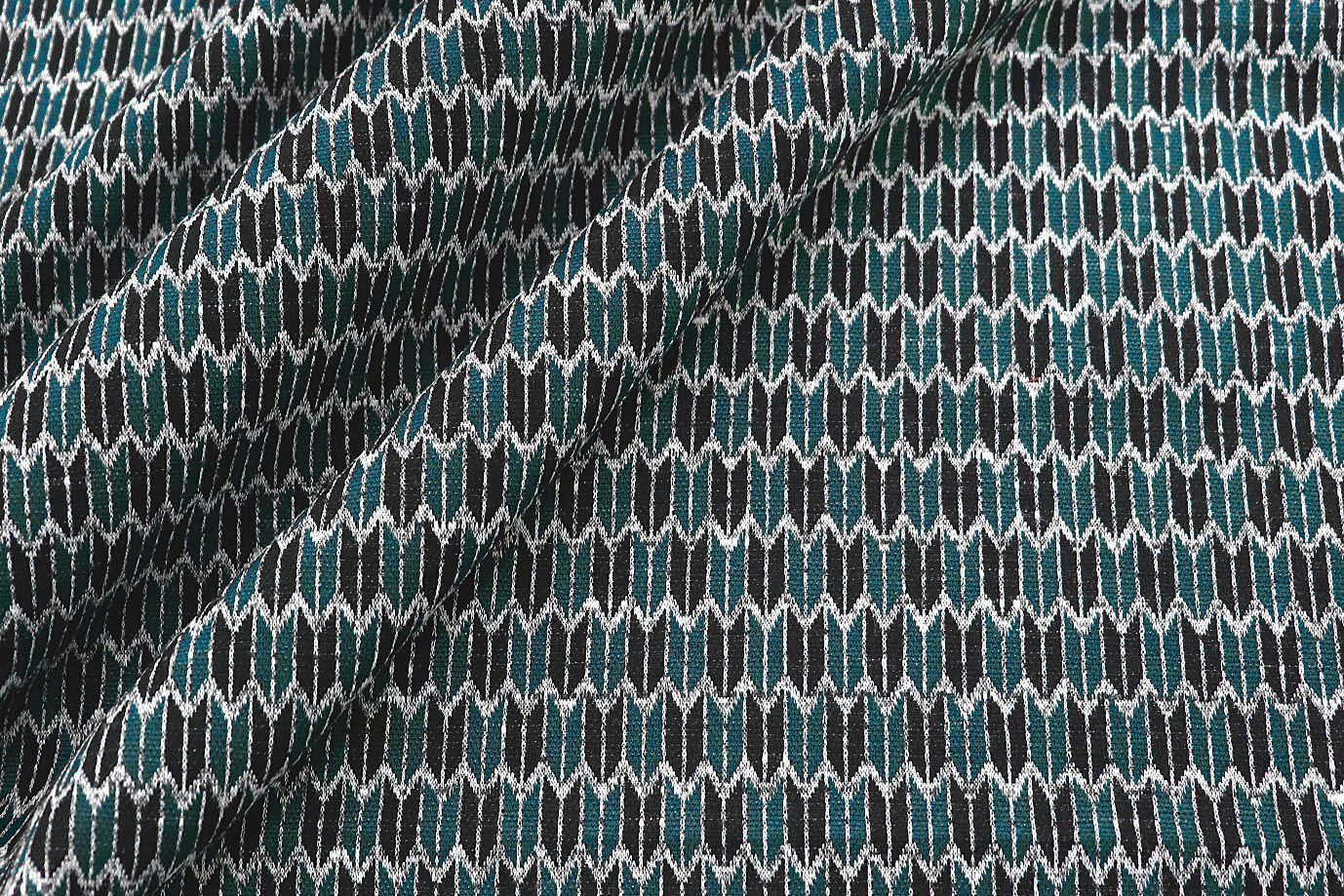 Трикотаж жаккард принт/черно-зеленый 3257-22-PY/D#15/C#2