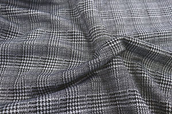 Трикотаж жаккард принт/клетка черно-белая 1320-PY/D#5/C#1
