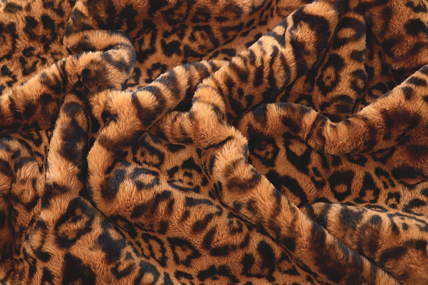 Искусственный мех "Кролик" принт/леопард оранжевый 1902028