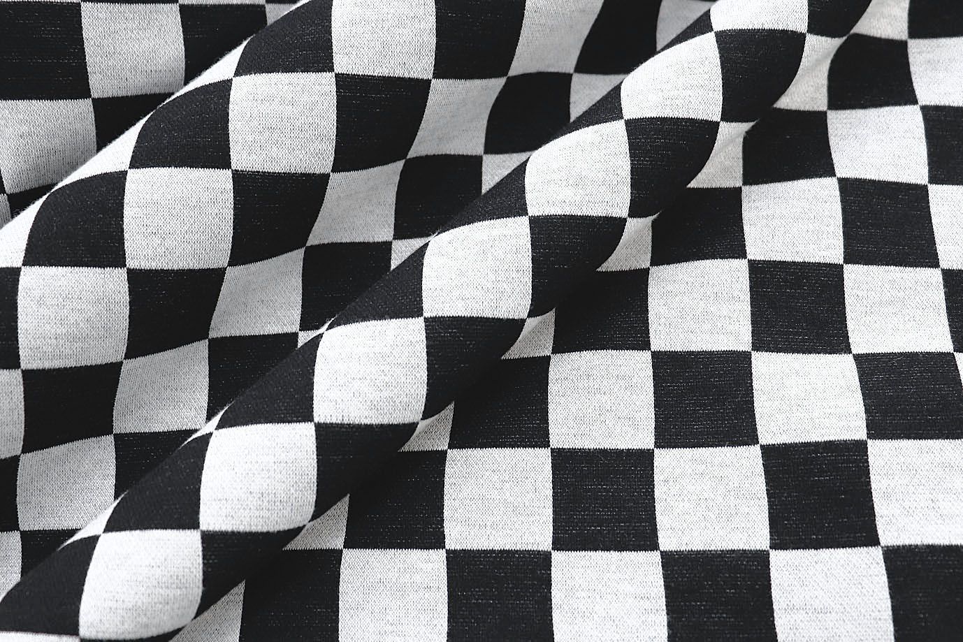 Трикотаж "Евроангора" жаккард/шахматы белый с черным 3281-PY/C#2