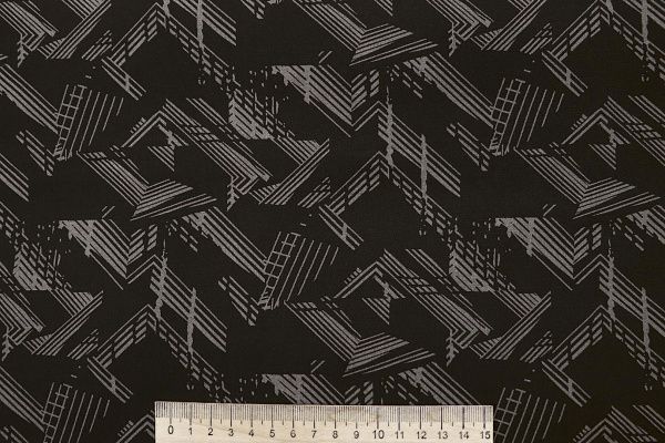 Штапель принт/серый на черном 4203-PY/D#122/C#1