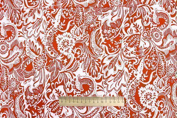 Штапель принт/узор белый на красном 1374-PY/D#39/C#5