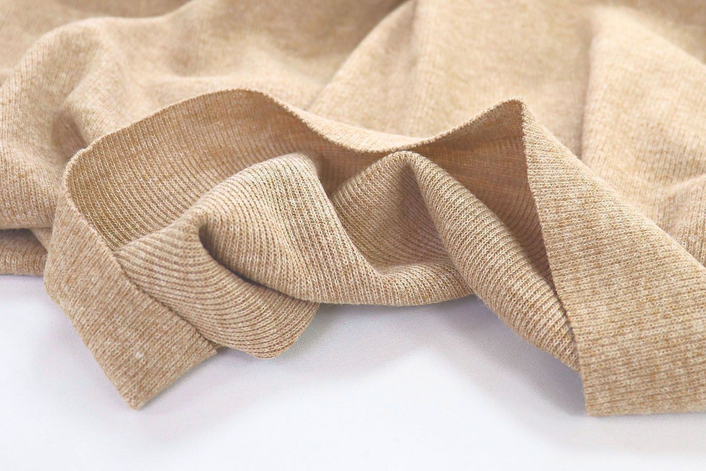 Трикотаж "Рибана" с начесом/бежево-коричневый 2823-PY/C#3