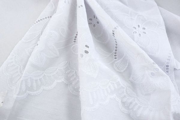 Хлопок с вышивкой/белый DT-16215A/D#5/C#1