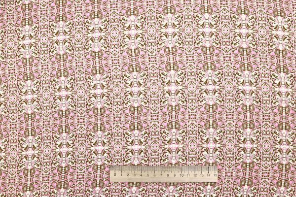 Штапель принт/узор коричневый на розовом 4205-PY/D#100/C#3