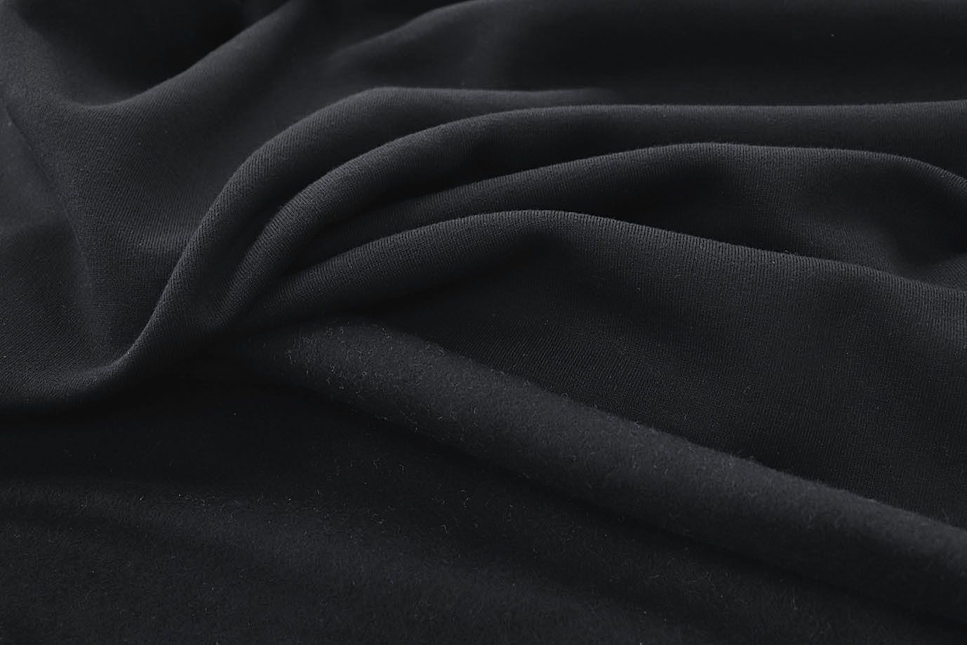 Трикотаж футер 3х нитка с начесом/черный 0363/D#начес/C#черный 19-4305TPX