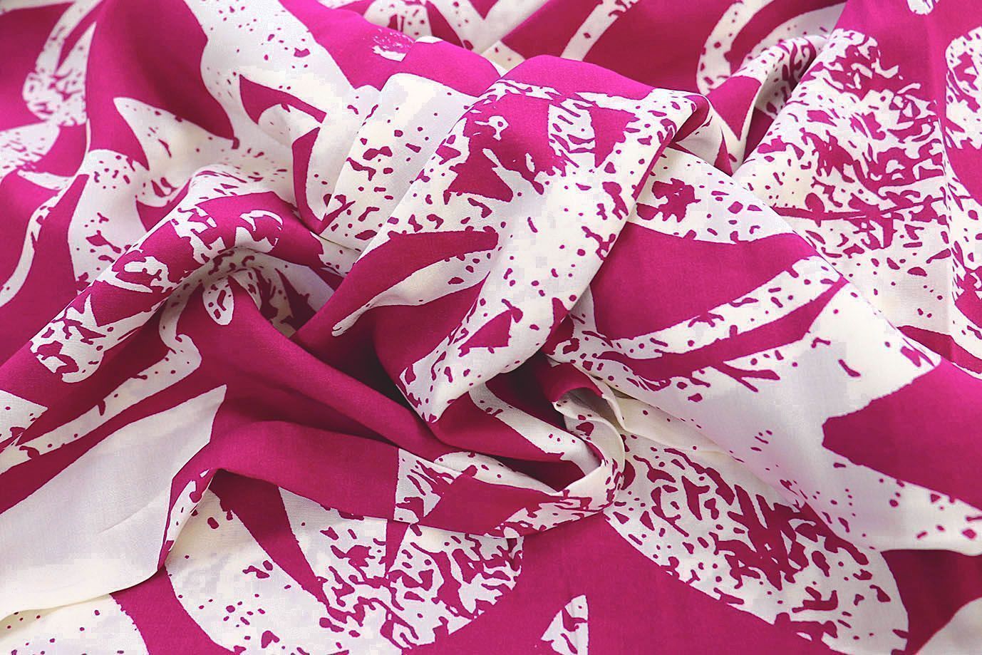 Штапель принт/белый на малиновом 3858-PY/D#8/C#2