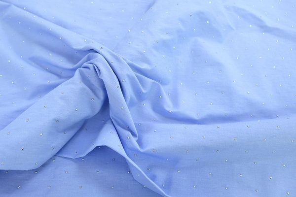 Хлопок нейлон со стразами/голубой 3796-PY/C#3