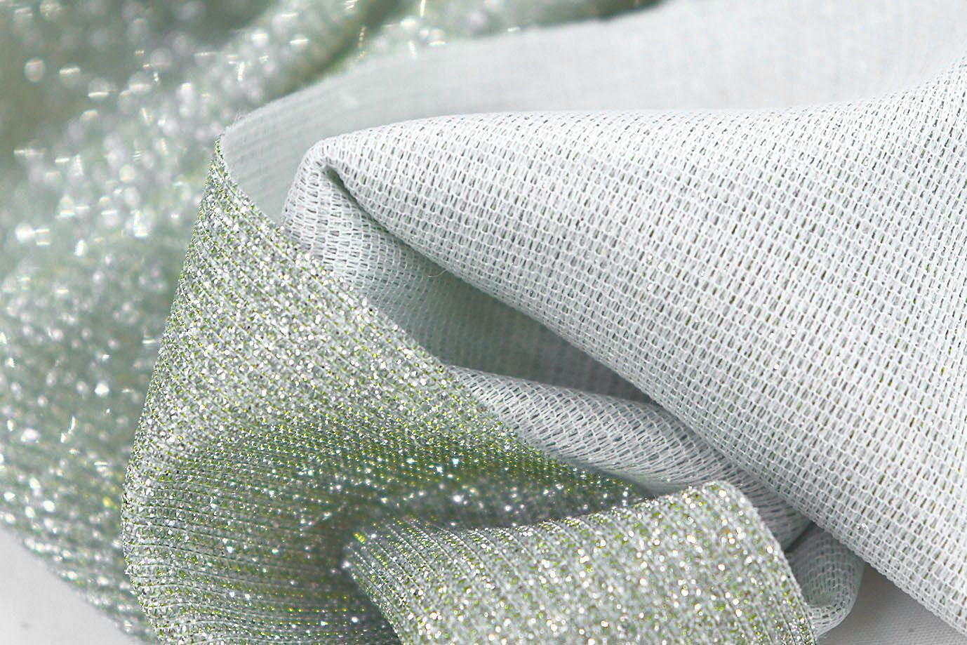Трикотаж с люрексом на интерлоке/мятный 1327-PY/C#3