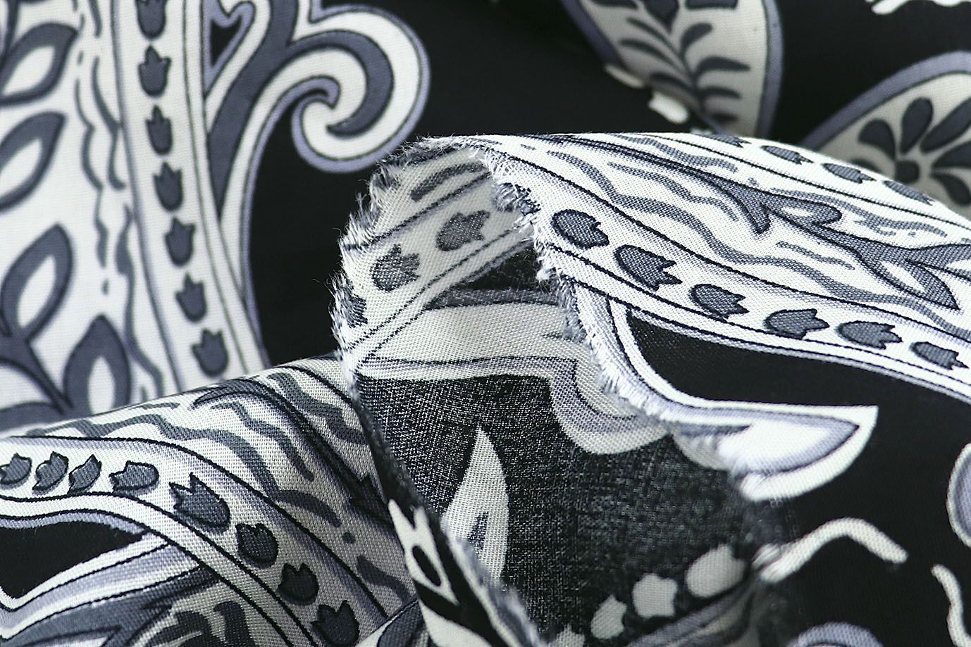 Штапель принт/узор белый на черном 1382-PY/D#14/C#4