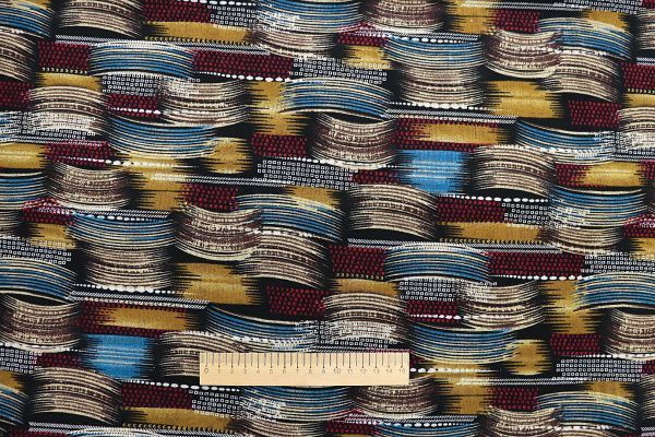 Трикотаж "Модал" принт/сине-красно-желтый 3602-PY/D#6/C#1