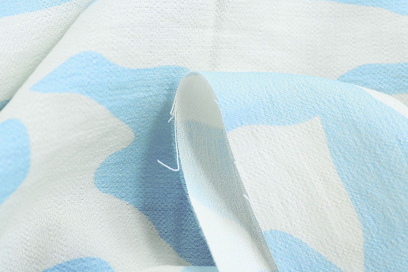 Лен БОХО принт/молочно-голубой 3810-PY/D#12/C#2