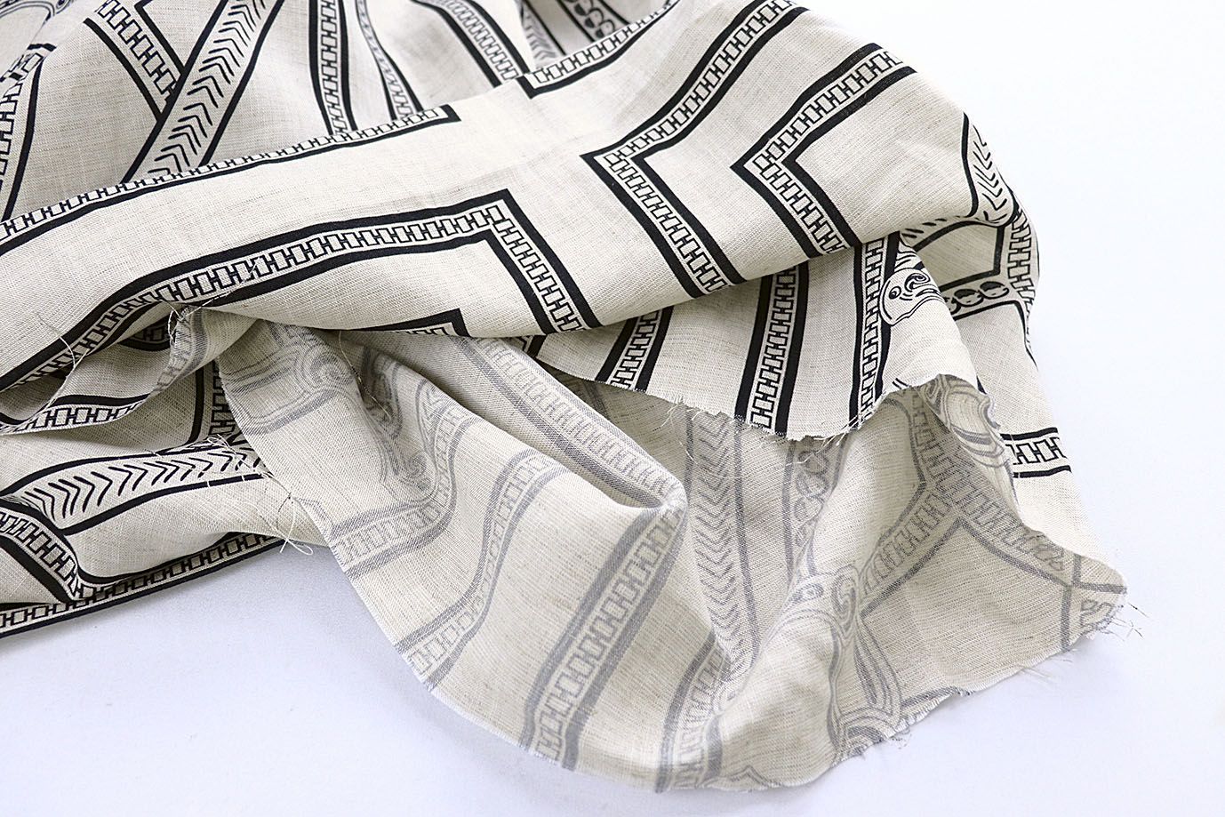 Лен принт/черный на светло-сером 4195-PY/D#1/C#1