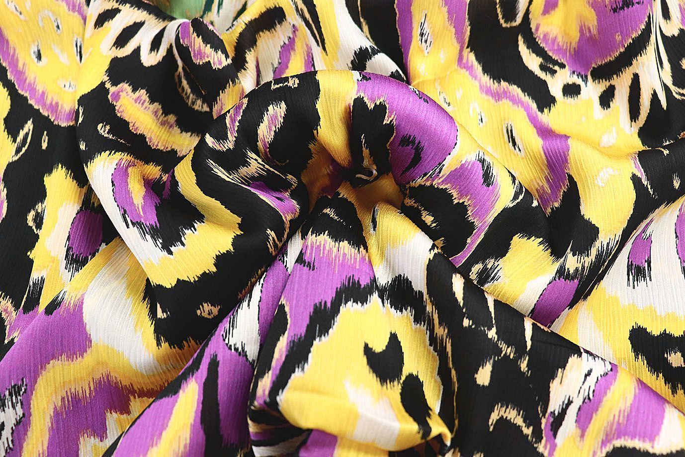 Сатин "София" креш принт/желто-фиолетовый 3608-PY/D#4/C#2