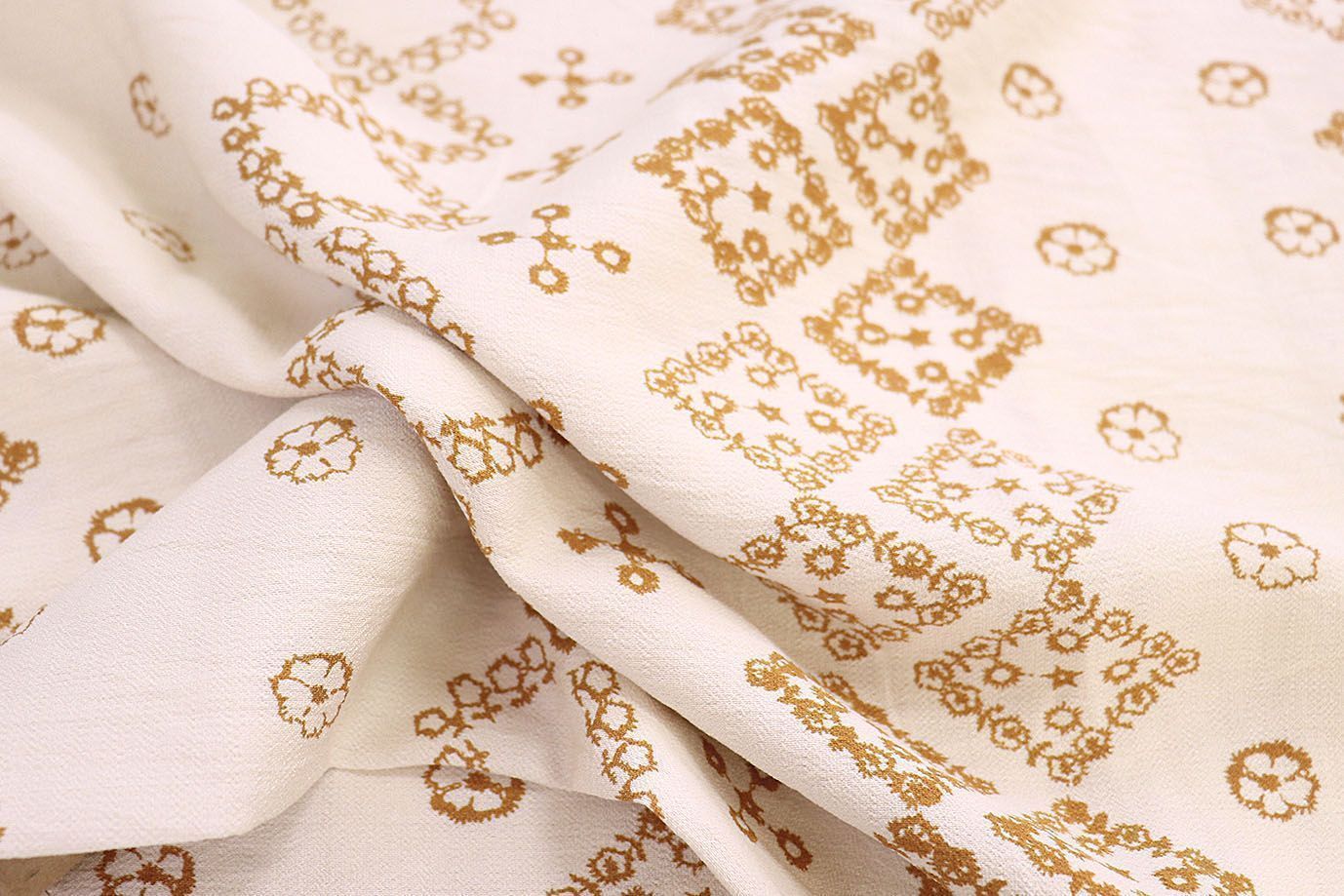 Лен БОХО принт/коричневый на кремовом 3857-PY/D#2/C#2