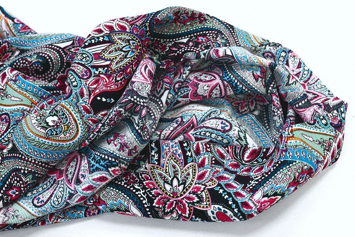 Штапель принт/узор сине-малиновый 3861-PY/D#2/C#2