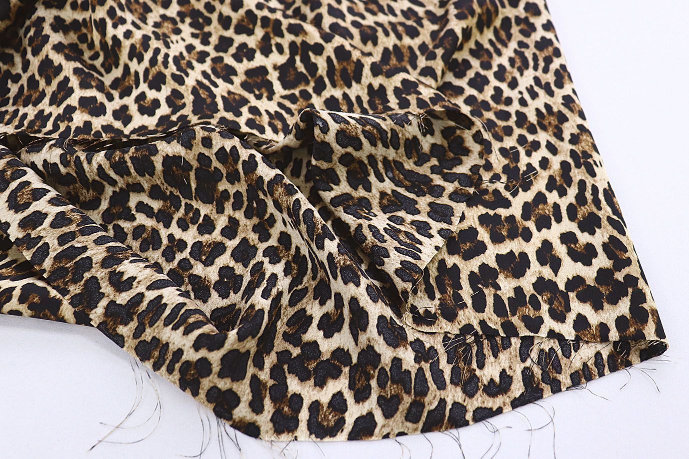Шелк стрейч принт/леопард молочно-коричневая 3790-PY/D#1/C#1