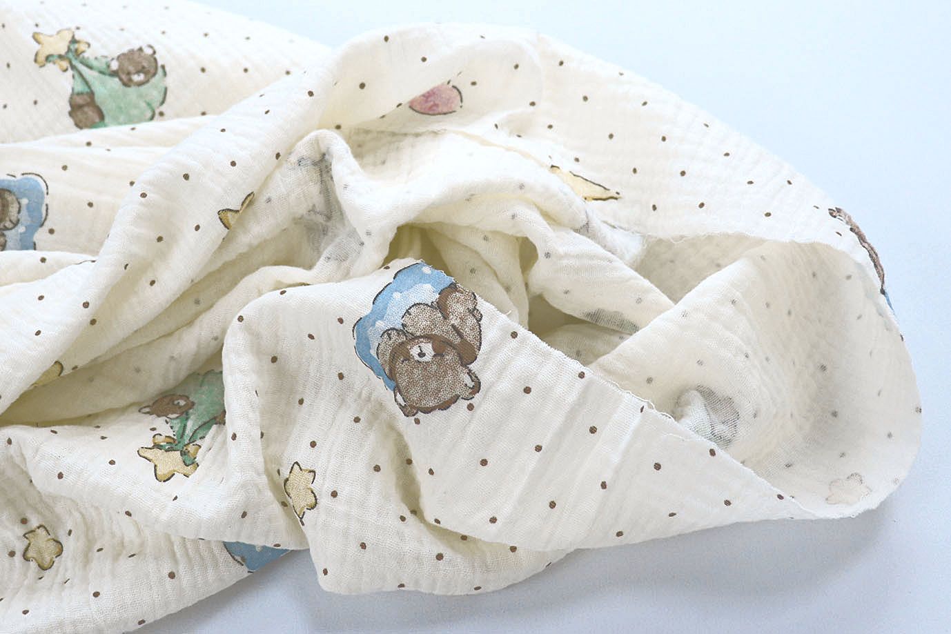 Муслин принт/мишки на молочном 4082-PY/D#8/C#1