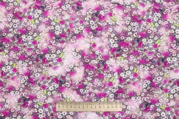Штапель принт/цветы розово-белые 4205-PY/D#29/C#4