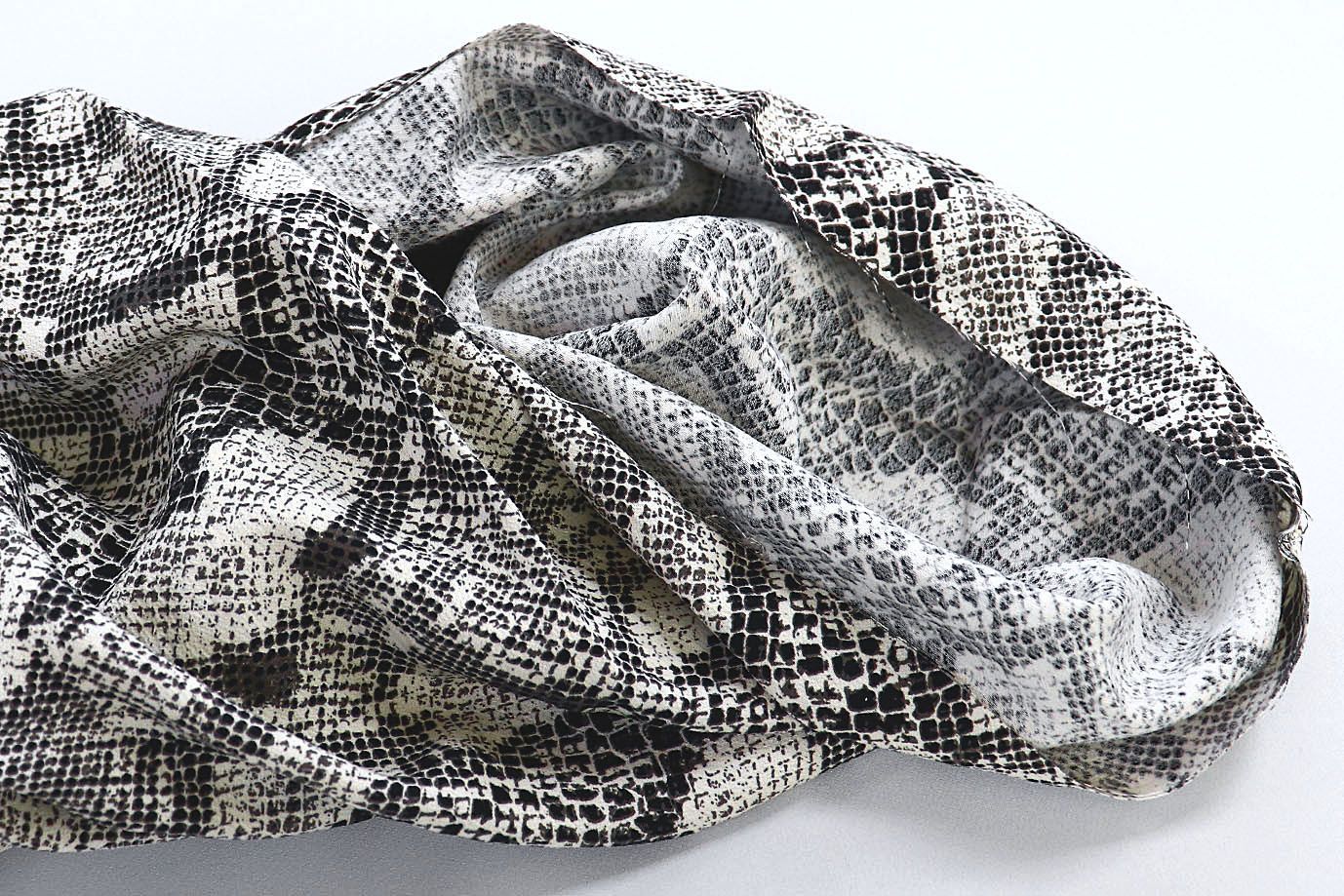 Лен БОХО принт/змея серо-бежевая 3851-PY/D#1/C#1