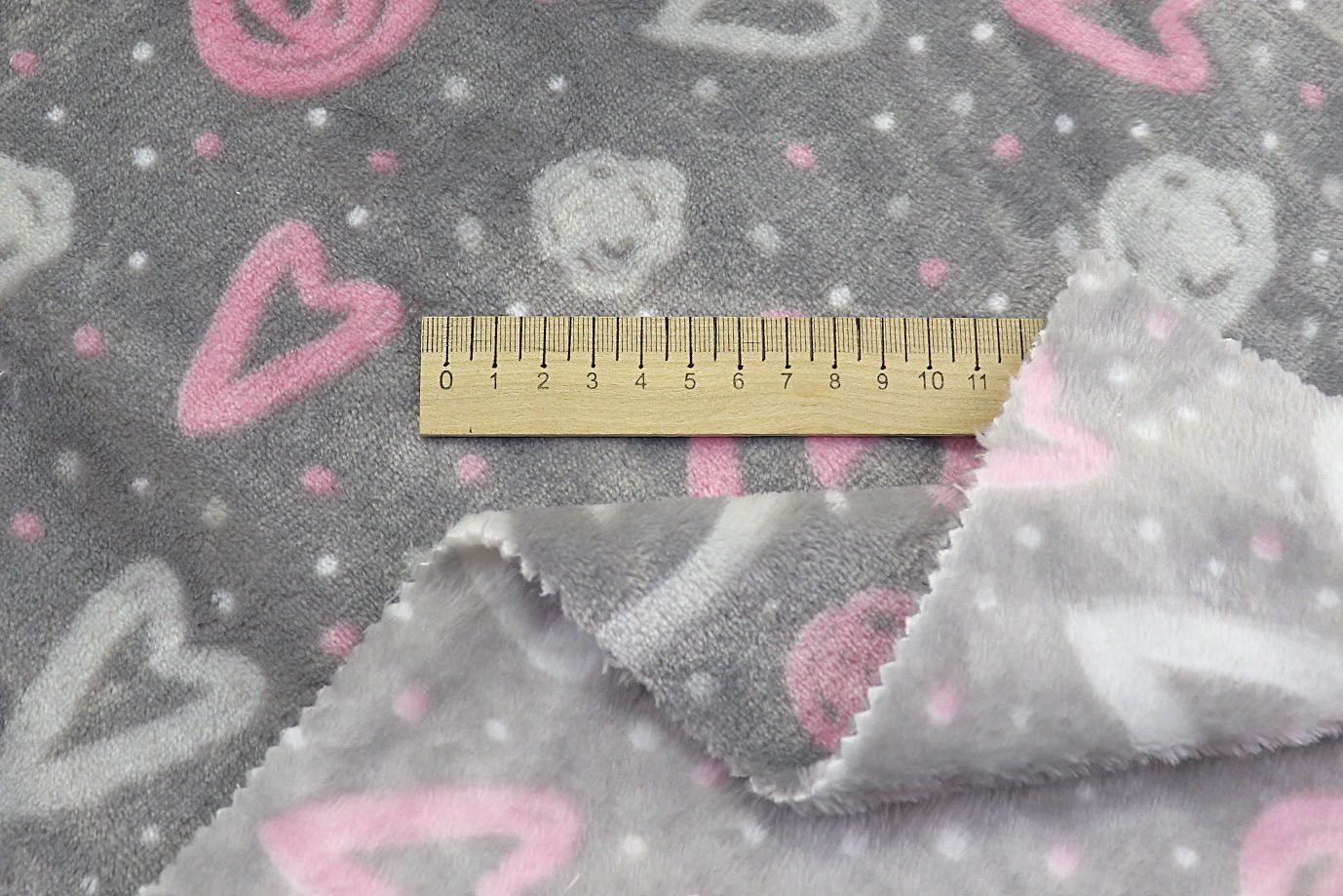 Велсофт принт/сердечки светло-серо-розовые на сером AP221208110/D#222-FLA280YH/C#Y19031330