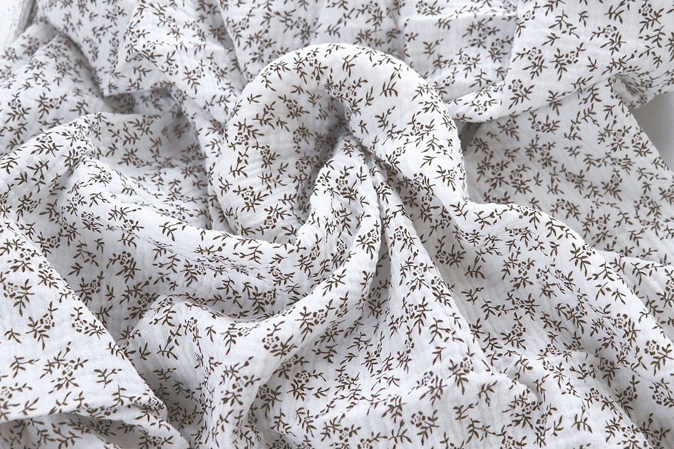 Муслин принт/ветки коричневые на белом 4017-PY/D#6