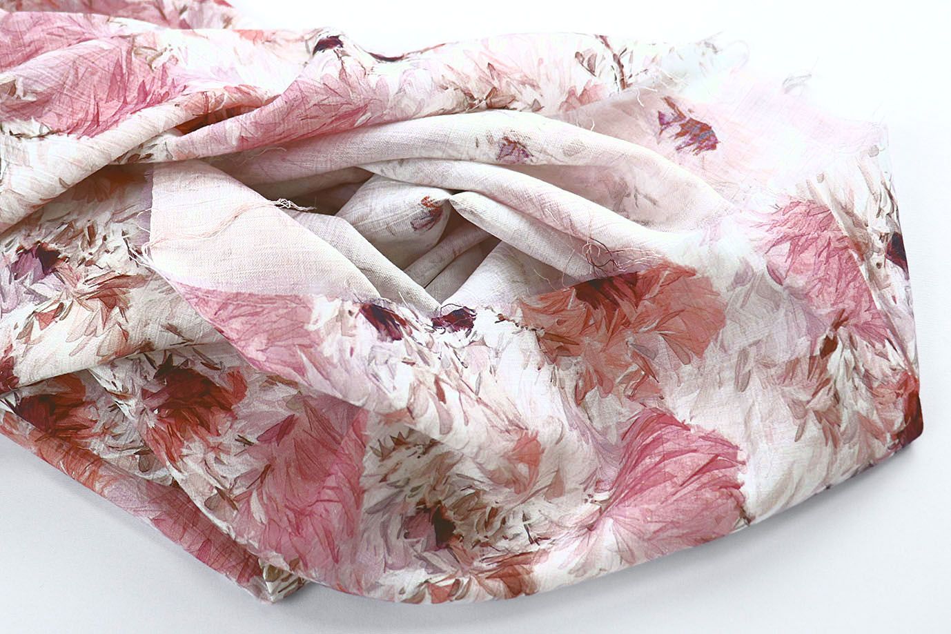 Лен "Медея" принт/цветы бордово-розовые 4097-PY/D#4/C#1