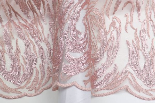 Сетка с вышивкой пайетками/розовый 2373-PY/C#4