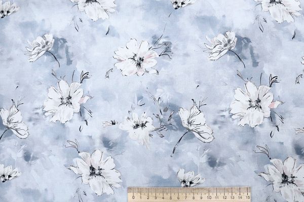 Штапель принт/белый на светло-синем 4105-PY/D#2/C#3