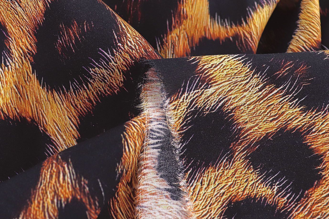 Штапель принт/леопард черно-оранжевый 1375-PY/D#1/C#1